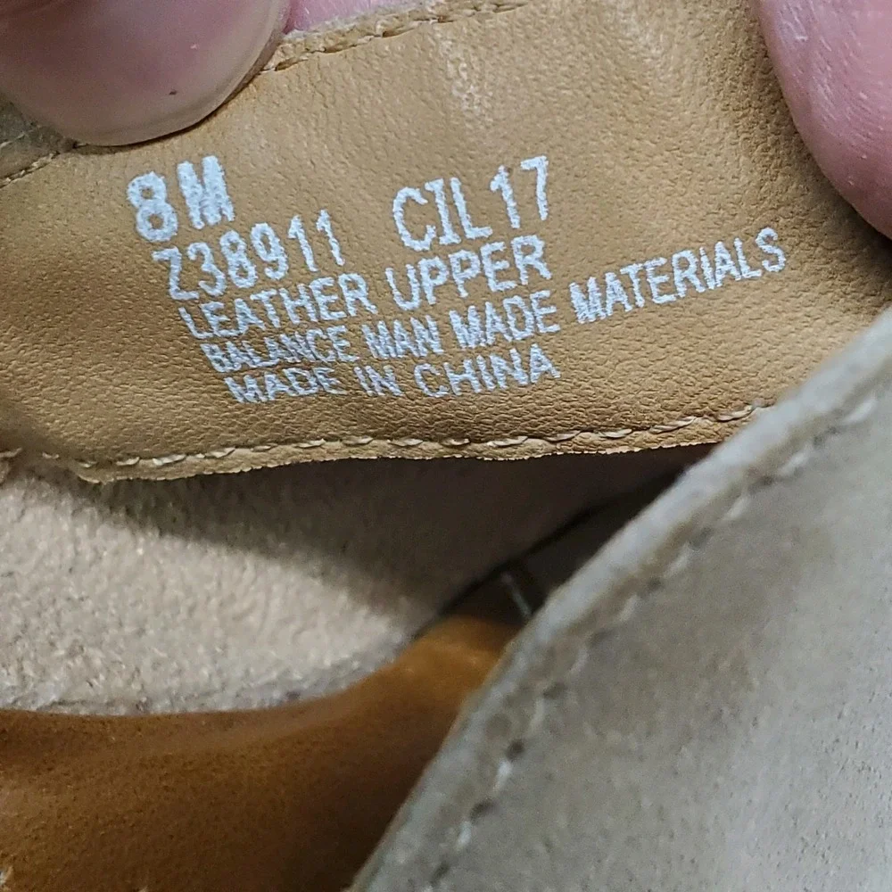 Boc Noelle Suede Leather Wedge Shoes Womens 8M Tan Sandals Sling Back Fast Ship